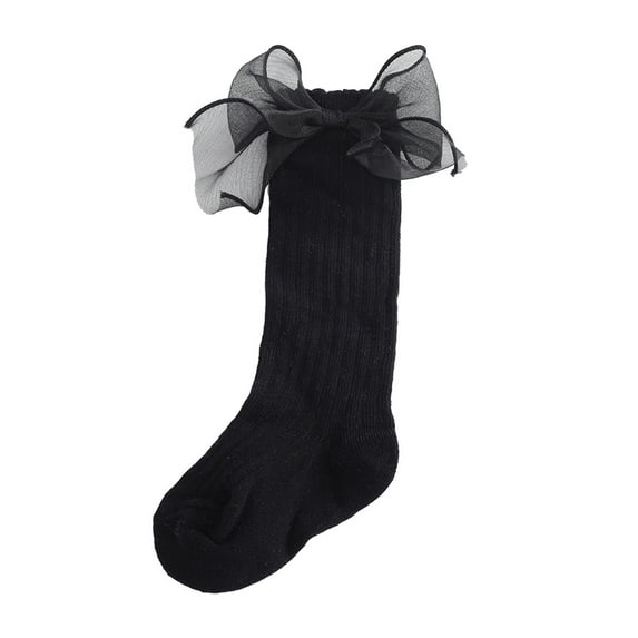 ANINEO Frilly Baby Girls Knee High Socks Thigh Lace Ruffle Long Socks Toddler Tights Stockings 6-12 Months