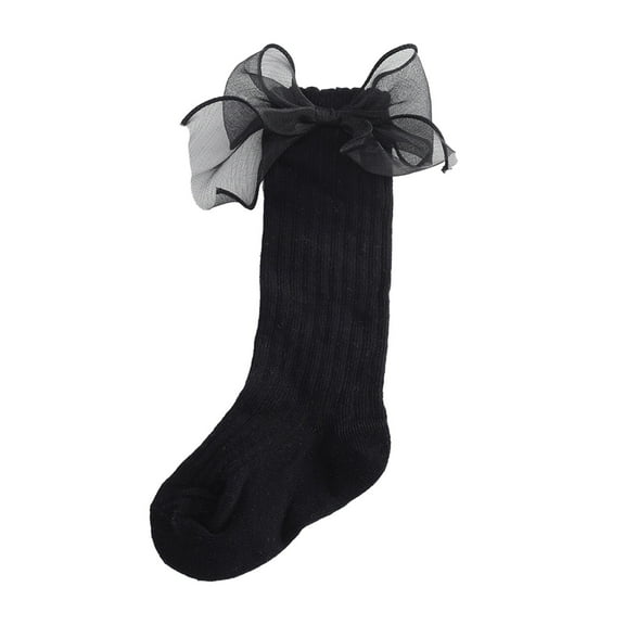 ANINEO Frilly Baby Girls Knee High Socks Thigh Lace Ruffle Long Socks Toddler Tights Stockings 6-12 Months
