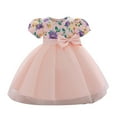 thumbnail image 1 of ANINEO Infant Girls Short Sleeve Bowknot Mesh Dress Fashion Festival Party Pageant Dress Stylish Child Dailywear, 1 of 5