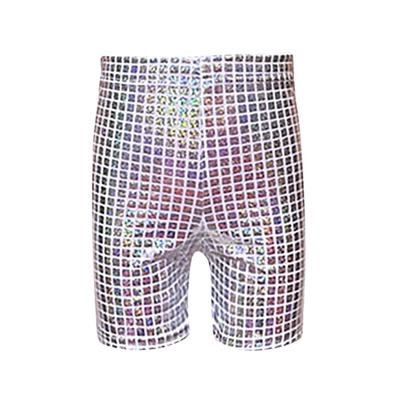 ANINEO Kids Girls Shiny Sequins Dance Shorts Hop Jazz Dance Performance Clothing Athletic Tumbling Yoga Shorts Bottoms