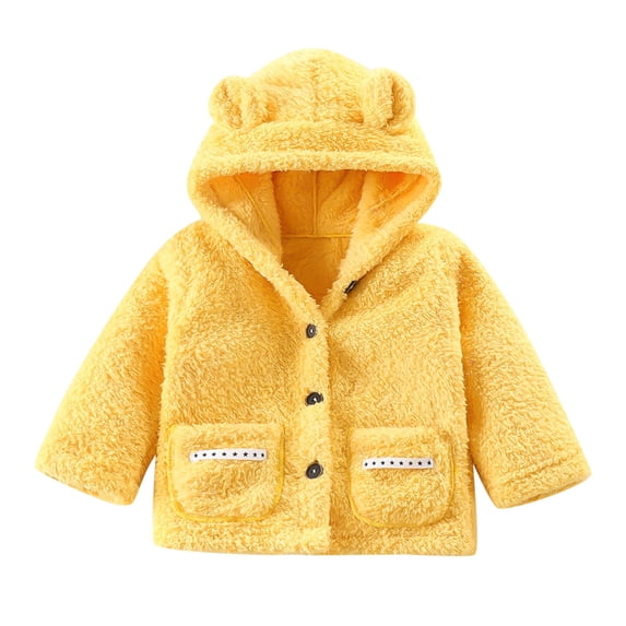 ANINEO Kids Toddler Baby Boys Girls Long Sleeve Hooded Jacket Thick Coat Outwear Outfits Clothes