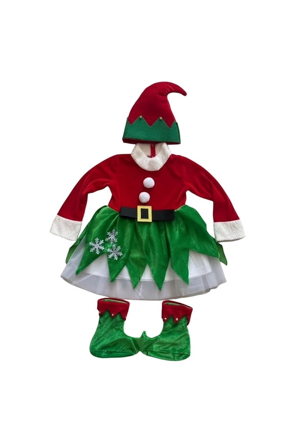 Kids Party Elegant Court Style Outfits Sets Christmas Long Sleeve For Holiday Festive Celebration Themed Fancy Dress Party Clothing Sets