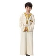 thumbnail image 1 of ANINEO Kids Thobe for Boys Arab Tobes Long Sleeve Kaftan Embroidered Robe with Pockets Arabic Abaya Clothes, 1 of 7