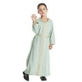 thumbnail image 1 of ANINEO Kids Thobe for Boys Arab Tobes Long Sleeve Kaftan Embroidered Robe with Pockets Arabic Abaya Clothes, 1 of 7