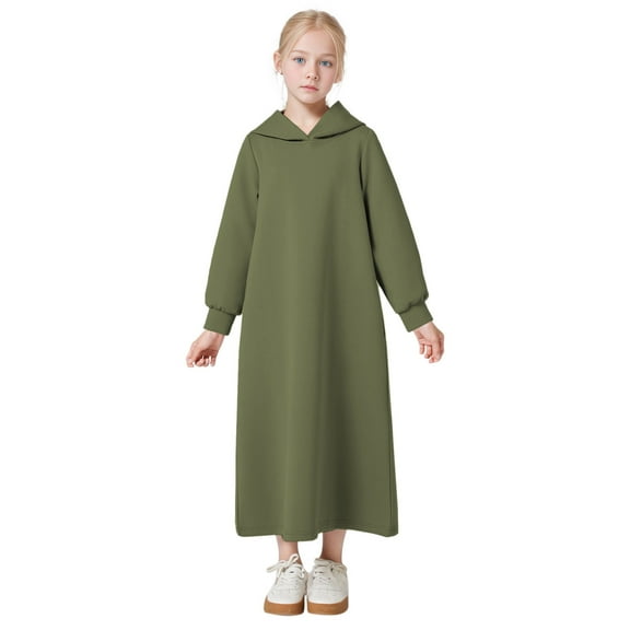 ANINEO Kids Thobe for Boys Arab Tobes Long Sleeve Kaftan Embroidered Robe with Pockets Arabic Abaya Clothes