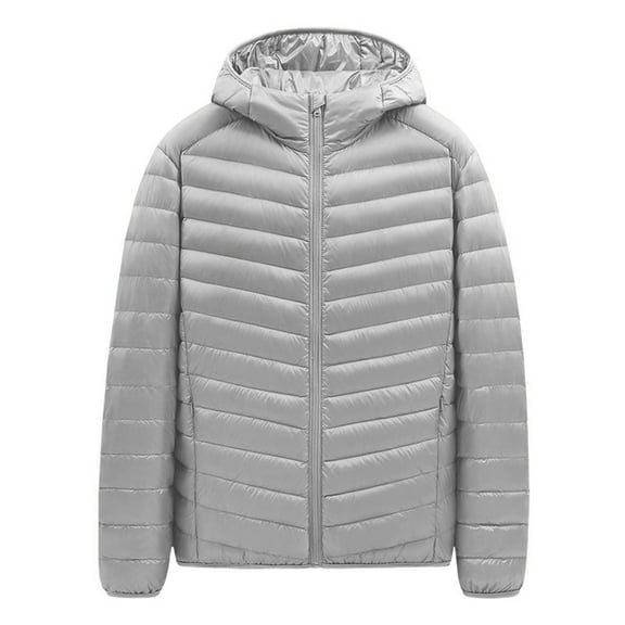 ANINEO Large Men Solid Color Hooded Jacket Men Slim Fit Warm Jacket Long Sleeve Leisure Male Outwear