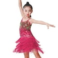 thumbnail image 1 of ANINEO Latin Dance Dress Tassel Salsa Dancewear Sequin Fringe Dress Modern Ballroom Cha Cha Dancer Outfits for Girls, 1 of 3