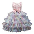 thumbnail image 1 of ANINEO Little Girl Rainbow Tutu Dress Tulle Birthday Pageant Flower Ruffle Party Wedding formal Princess Ball Gown 2-12 Years, 1 of 5