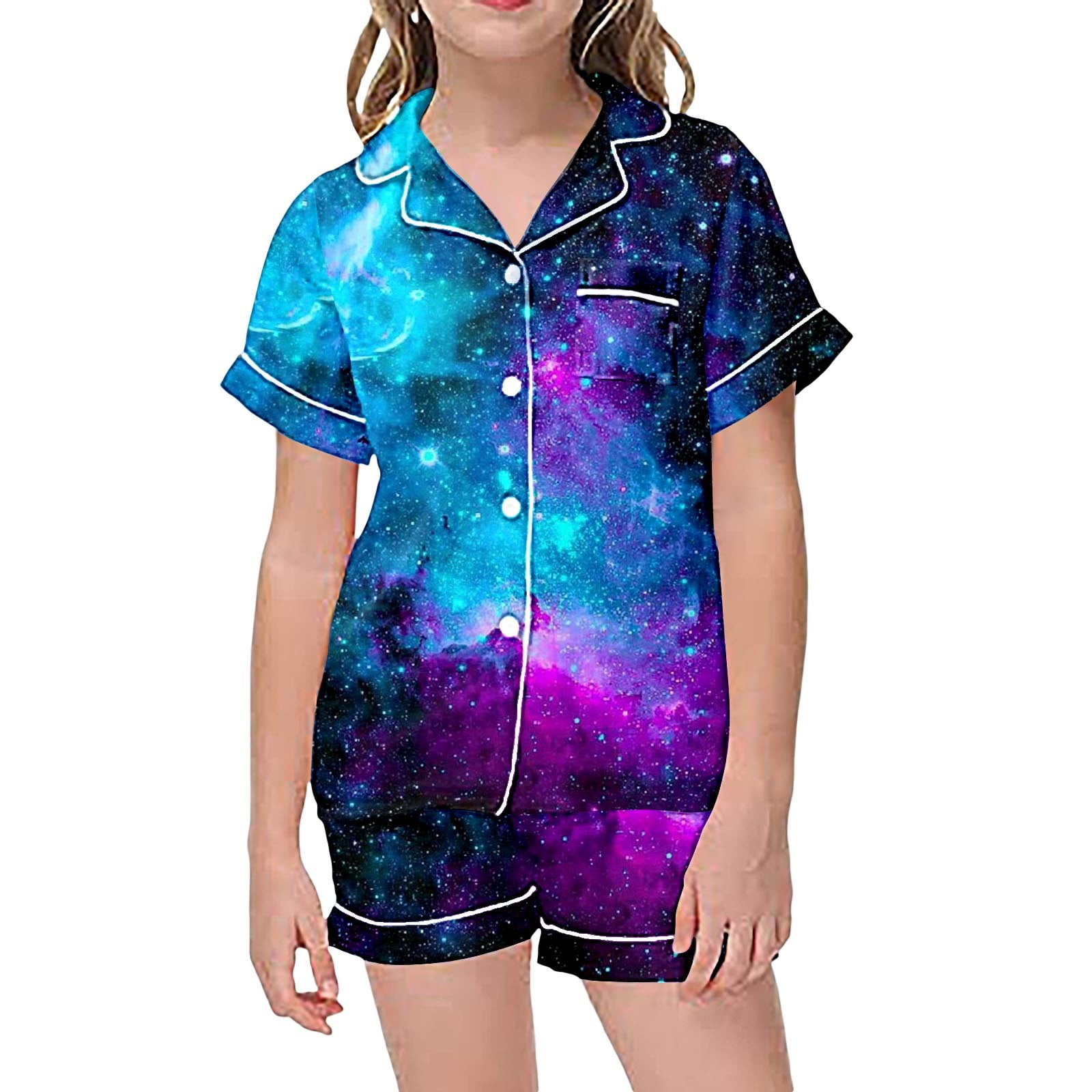 Escalier Women's Satin Pajamas Set - Soft Short Sleeve Silk Pajamas For Sleep & Lounge - View #5