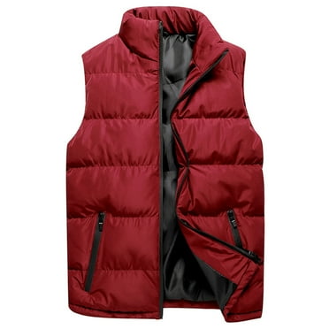 ANINEO Men Autumn Winter Fashion Stand Collar Solid Color Waistcoat Vest Jacket Tops Coats Long Sleeve Male Outwear