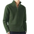 thumbnail image 1 of ANINEO Men Casual Bottom Sweater Solid Color Warm Wool Knit Half Zip Long Sleeve Sweater Trendy Male Knitwear, 1 of 5