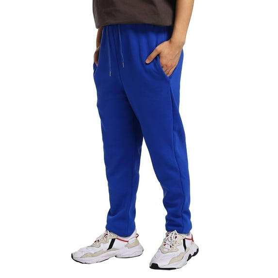 ANINEO Men Casual Fitness Running Trousers Drawstring Loose Waist Solid Color Pants Pockets Loose Sweatpants Classic Male Slacks