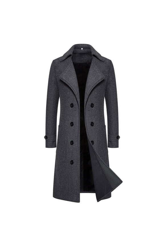 ANINEO Men Casual Warm Solid Color Jacket Stand Collar Long Sleeve Zipper Fly Pockets Jacket Coats Trendy Male Outwear