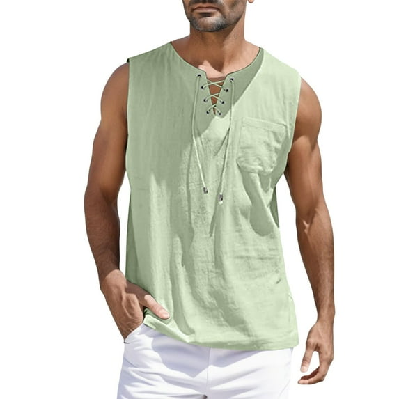 ANINEO Men Fall Summer Tops Casual Sports Sleeveless Tops Cotton Vest Solid Color Fitness Muscle Tank Tops Male Tops