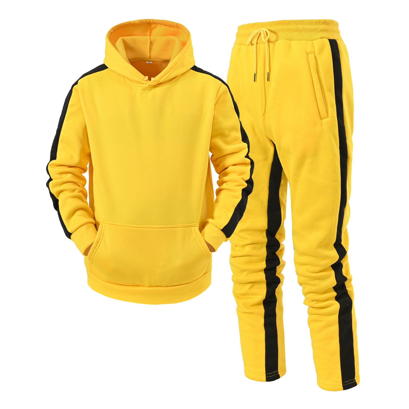 Men Autumn And Winter Set Leisure Splice Zipper Sweater Pants Sports Suit Mens Valentine Suit