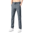 thumbnail image 1 of ANINEO Men Fast Dry Stretch Pants Ice Cool Breathable Pants Running Jogger Drawstring Sweatpants Trousers With Pockets Solid Color Male Slacks, 1 of 5