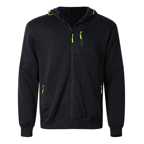ANINEO Men Hoodie Cardigan Fall Winter Sports Leisure Jacquard Hoodie Sweater Knit Cardigan Tops Solid Color Trendy Male Knitwear