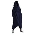 thumbnail image 1 of ANINEO Men Solid Color Personality Dark Style Full Body Zipper Long Hooded Long Sleeve Sweatshirt Pullover Tops Jackets Trendy Male Outwear, 1 of 8