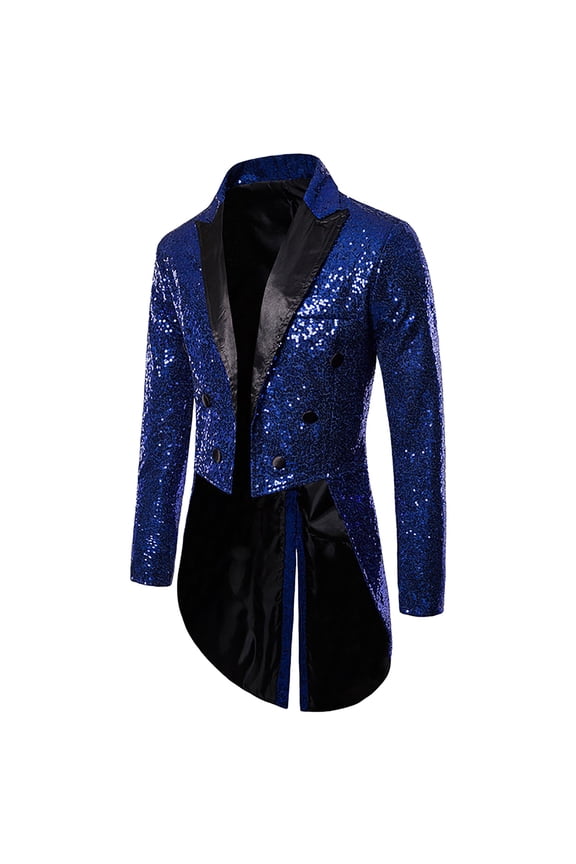 ANINEO Men Suit Tuxedo Banquet Nightclub Show Sequins Fashion Design Men Coats Solid Color Classic Male Outwear