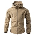 thumbnail image 1 of ANINEO Men Winter Solid Color Skin Scratch Windproof Hooded Multi Pockets Jacket Coats Long Sleeve Solid Color Leisure Male Outwear, 1 of 4