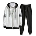 thumbnail image 1 of ANINEO Mens Autumn Long Sleeve Sweatshirt Tops Hoodie Trousers Pants Sets Loose Casual Coats Boys Ankle-Tied Sports Long Pants Stylish Male Outfits Sets, 1 of 4