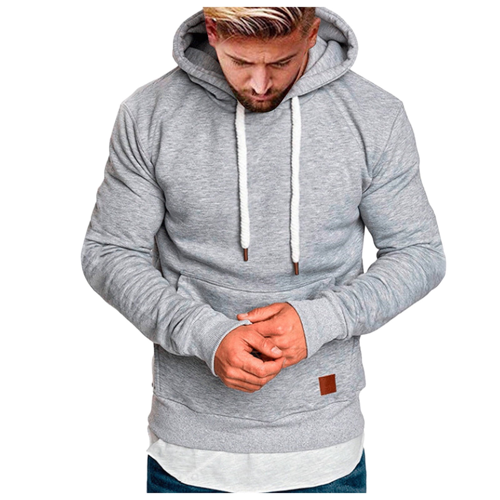 Herren Kordelzug Sweatjacke Kapuze Slim Fit Täglich Jacke Mantel Outwear Tops DE