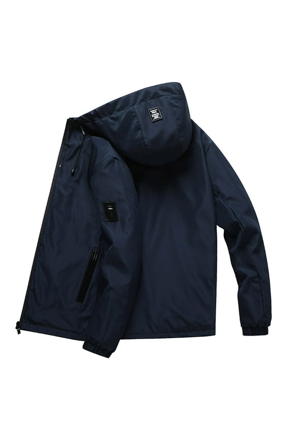 ANINEO Mens Fall Winter Down Jacket Liner Thickened Inside And Outside To Wear Cold White Down Coats Long Sleeve Solid Color Stylish Male Outwear