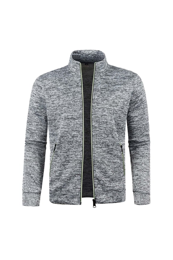 Mens Fall Winter Zipper Stank Collar Solid Color Sweater Long Sleeve Fashion Tops Sweatshirt Coats Male Dailywear