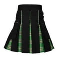 thumbnail image 1 of ANINEO Mens Fashion Scottish Style Plaid Contrast Color Pockets Pleated Skirts Solid Color Stylish Male Skirts, 1 of 4