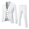 thumbnail image 1 of ANINEO Mens Suit Slim 3 Piece Suit Outfits Sets Business Wedding Party Jackets Vests Pants Coats Long Sleeve Solid Color Trendy Male Clothes Sets, 1 of 3