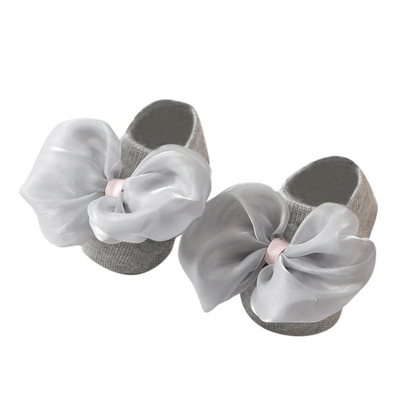 ANINEO Non-skid Baby Girls Lace Jane Socks Newborn Toddler Cotton Flower Bowknot Walker Socks