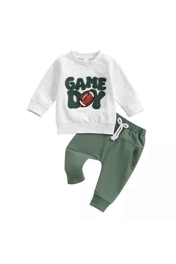 Outfit Sets Boys Autumn Casual Tracksuit Embroidered Lettering Football Print Long Sleeve Hoodie With Jogger Pants Soft Child Clothes Sets