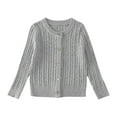 thumbnail image 1 of ANINEO Round Neck Retro Linen Cardigan Knit Cardigan Boys Girls Cozy Stylish Children Long Sleeve Sweater For Little Ones Trendy Kids Wear, 1 of 5