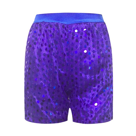 ANINEO Sequins Shorts High Waist Sparkly Straight Leg Shorts Glitter Hot Pants Clubwear Night Out Party Shorts