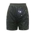 thumbnail image 1 of ANINEO Sequins Shorts High Waist Sparkly Straight Leg Shorts Glitter Hot Pants Clubwear Night Out Party Shorts, 1 of 5