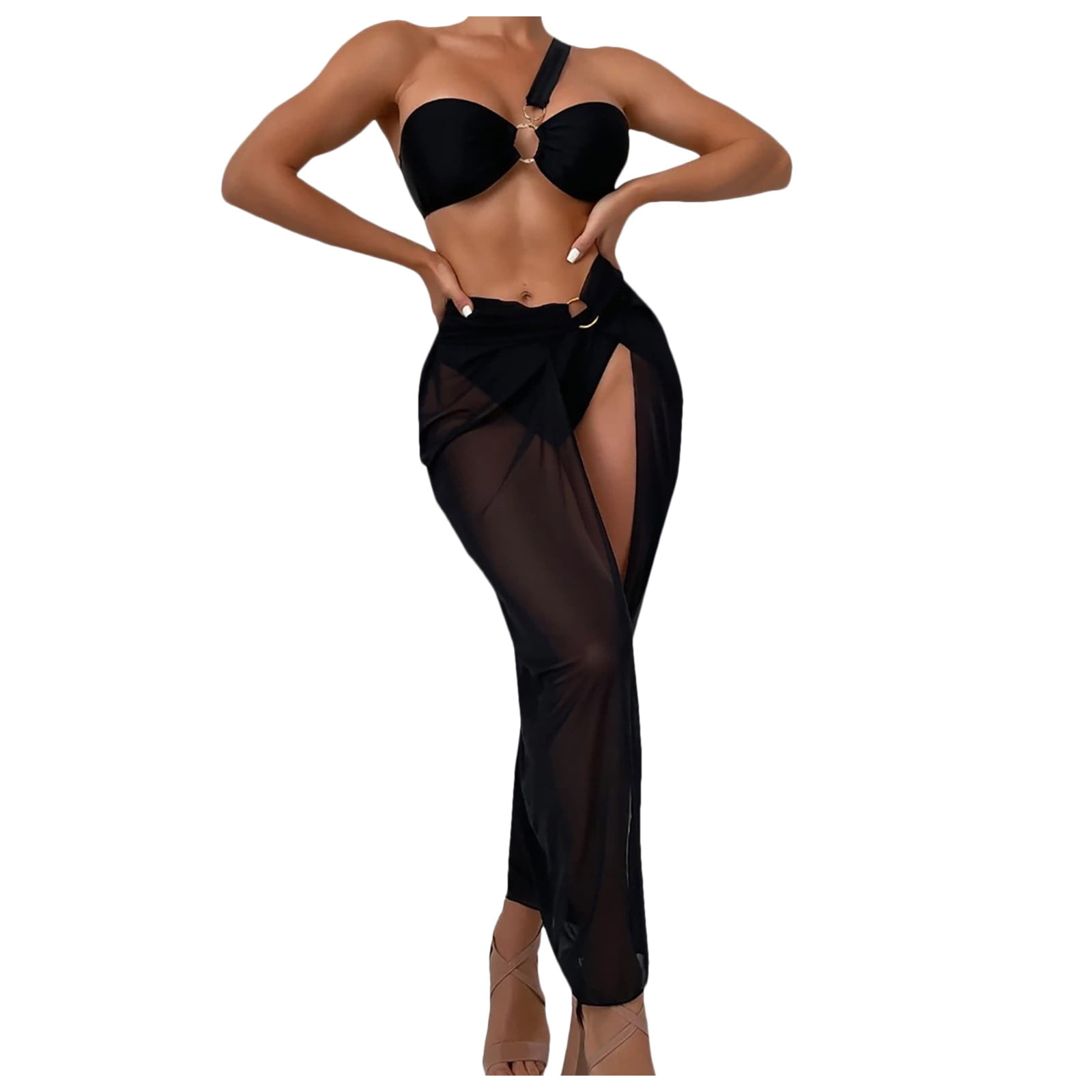 Sexy Straps Solid Color Beach Swimsuit Bikini main image 1