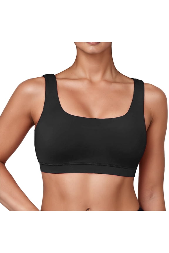 Sports Bra Women Solid Color Bathing Bra Bikini Tops O-Neck Swimwear Birthday Brassiere