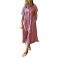 thumbnail image 1 of ANINEO Striped Lapel Button Down Shirt Dress Women Blue White Striped Midi Tshirt Dress Summer Functional Pockets Fashionable Daliywear, 1 of 5