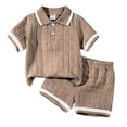 thumbnail image 1 of ANINEO Stylish Boys Summer Outfit Sets Comfortable Short Sleeve Lapel Shirt And Shorts For Toddler Casual Wear And Daily Activities Cute Child Clothes Sets, 1 of 6