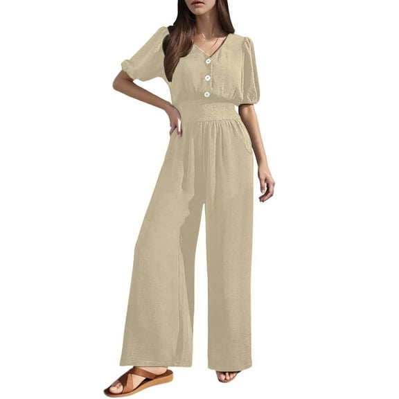 ANINEO Stylish Women's Jumpsuit Casual Wear Slim Fit With Waist Cinching Versatile Design Summer Autumn Jumpsuit Solid Color Classic Daliywear