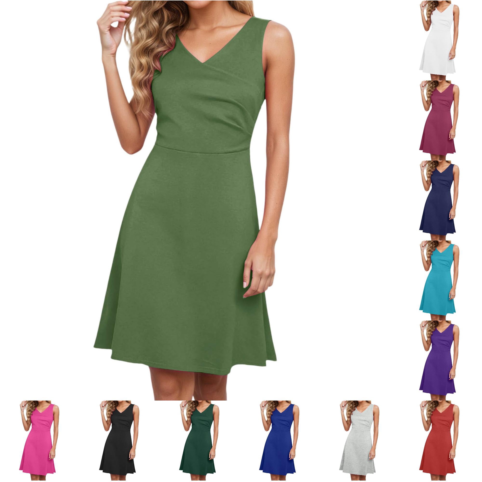 ANINEO Summer Dresses For Women 2026 Sleeveless Flowy Maxi Casual Boho ...