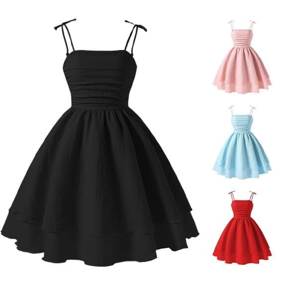 ANINEO Summer Dresses For Girl 2026 Girls Solid Color With Bowknot ...