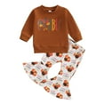 thumbnail image 1 of ANINEO Thanksgiving Outfits Toddler Kids Baby Girl Clothes Sweatshirt Sweater Tops Turkey Pants Sets Fall Winter Birthday Child Dailywear, 1 of 5