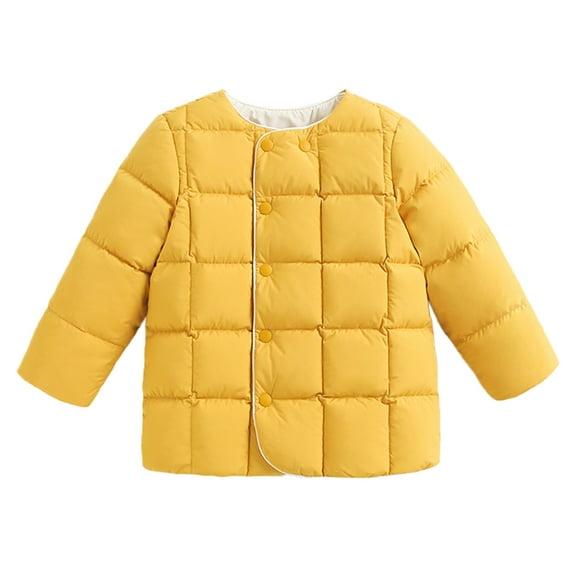 ANINEO Toddler Baby Girls Boys Winter Warm Thick Solid Long Sleeve Padded Clothes Coat