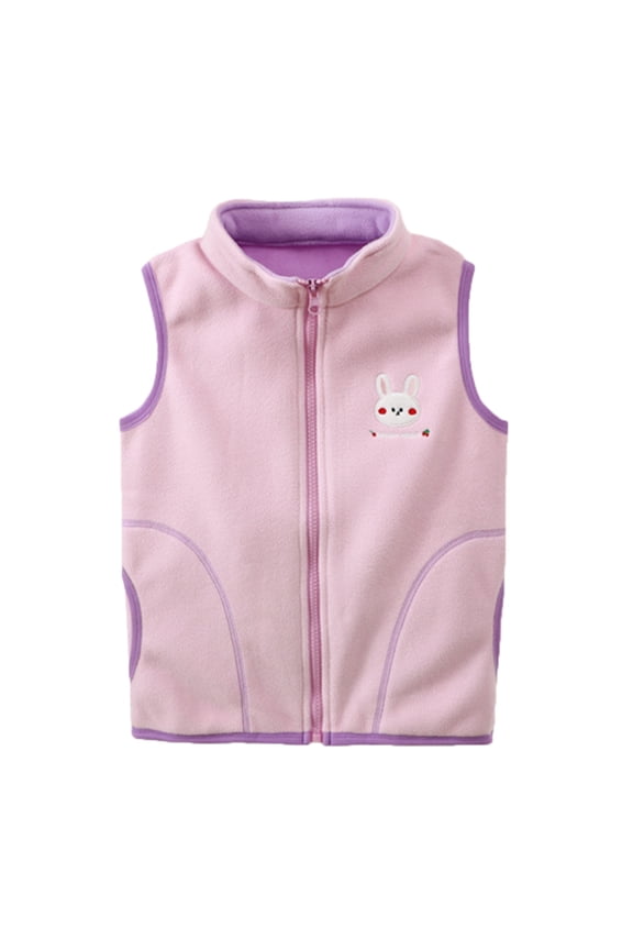 Toddler Babys Girls Boys Cartoon Car Rabbit Print Warm Thick Spring Winter Sleeveless Vest Clothes Coat