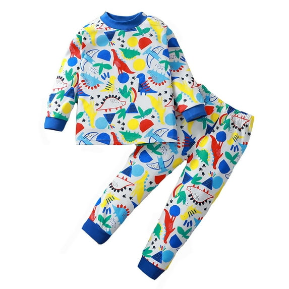 ANINEO Toddler Boys Children Cute Long Sleeve Pajamas Print Shirt Tops And Pants 2PCS Child Kids Sleepwear Sets