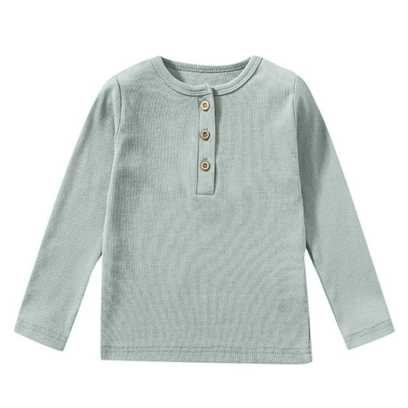 ANINEO Toddler Boys Henley Shirts Long Sleeve Cotton Tshirt for Kids