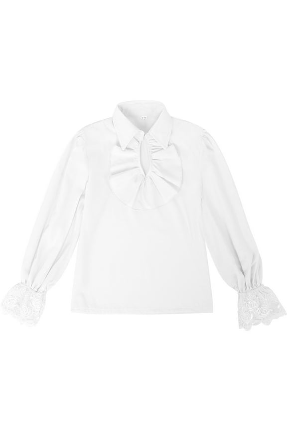 Toddler Boys Solid Color Shirt Renaissant Lace Up Scottish Jacobite Clothing Classical Tops