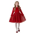 thumbnail image 1 of ANINEO Toddler Girls Tutu Dresses Long Sleeve Ruffle Fall Winter Holiday Star Sequin Tulle Dress 5-12Y, 1 of 5
