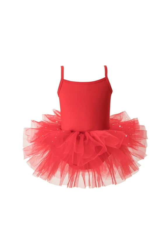 Toddler Girls Tutu Dresses Strap Shiny Tulle Ballet Leotard Ballerina Outfits for Dance